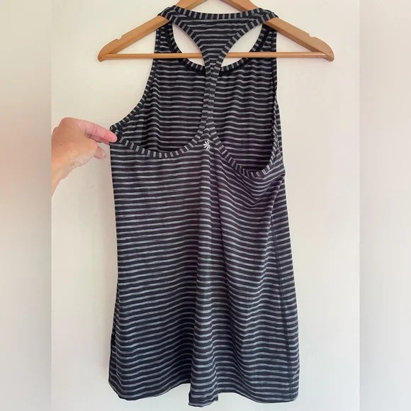 Athleta Chi high neck Racerback black grey tank top Size Small - Picture 3 of 5